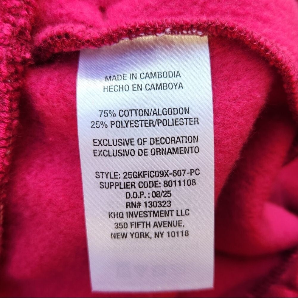 GAP Original Youth Red Pink Cozy Fleece Cargo Wide-Leg Sweatpant Size L (14/16) - Picture 10 of 11
